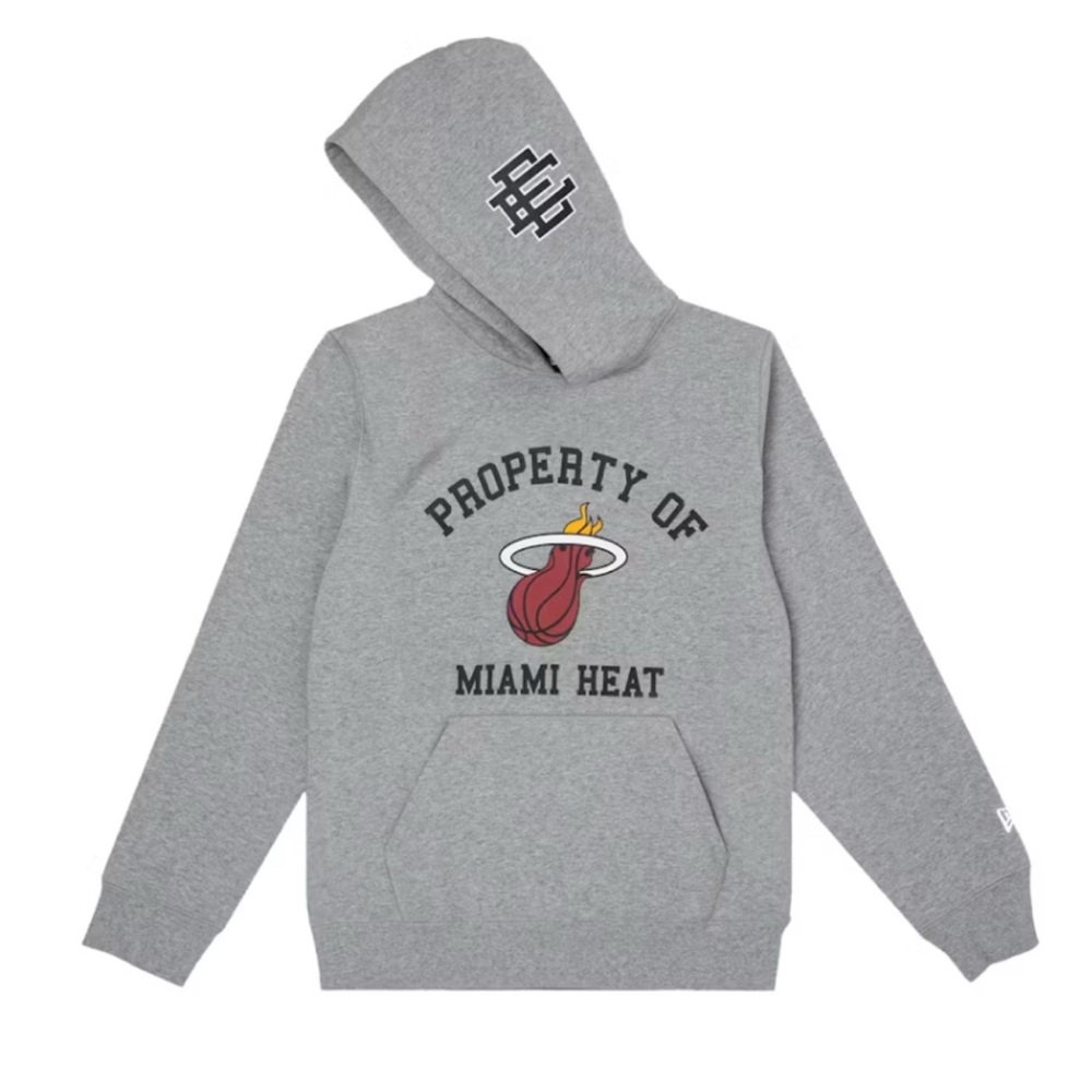 Eric Emanuel New Era Gray Miami Heat Hoodie mens medium